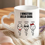 Regalo personalizzato - tazza bianca con manico a forma di cuore e nome personalizzato - realizzata da Love & Faith