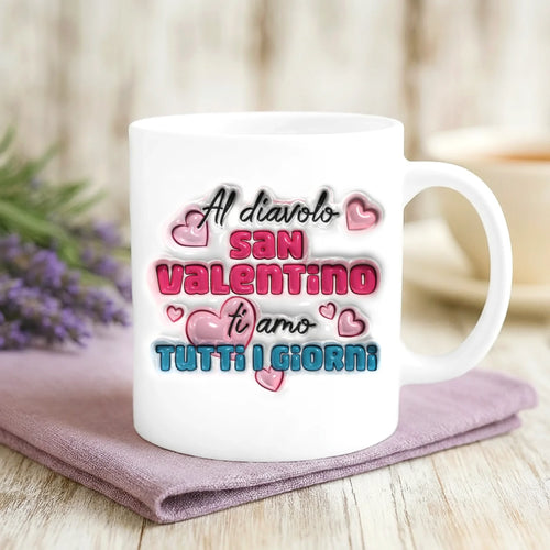 Regalo personalizzato - tazza bianca con frase e nome personalizzati - realizzata da Love & Faith