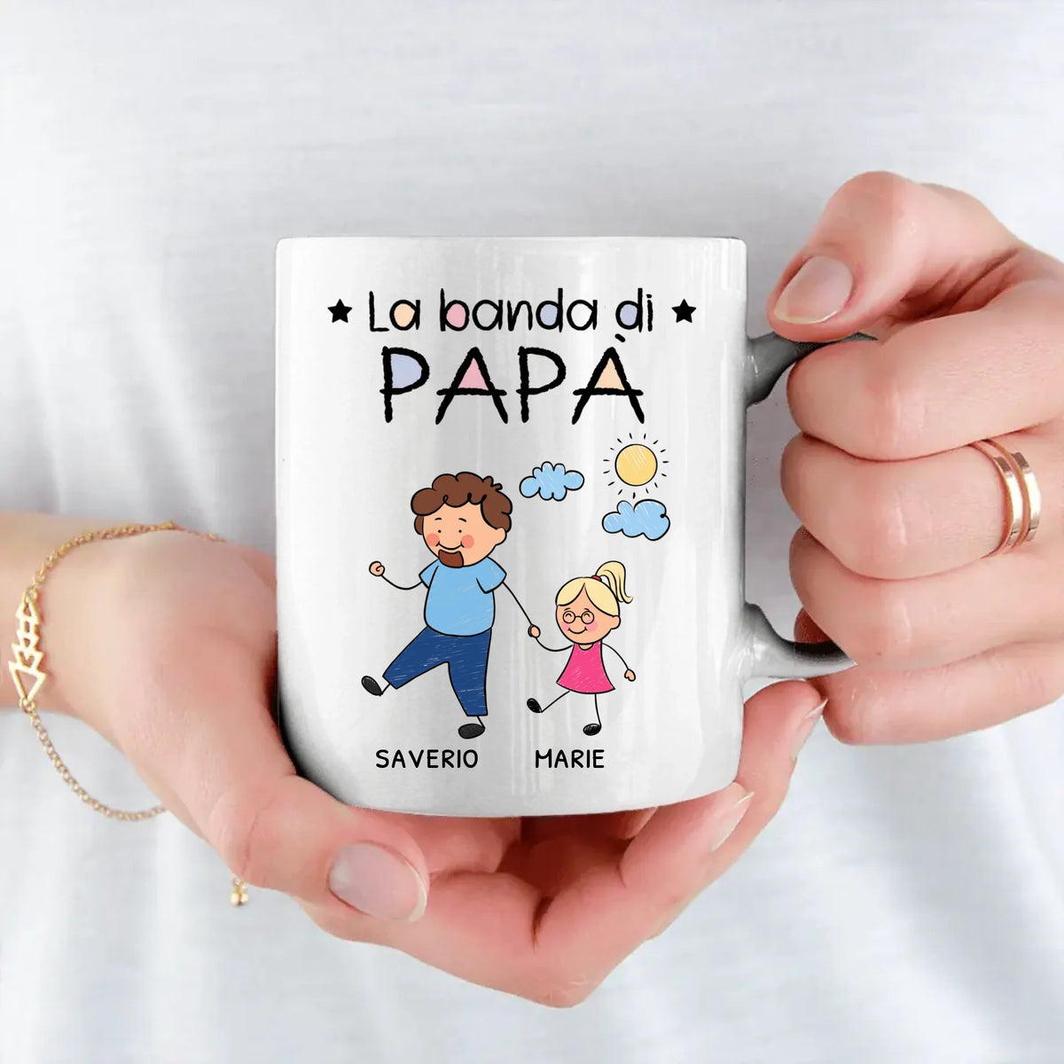Tazza personalizzata per papà La Banda di Papà, personalizzabile con nome e design, adatta a caffè e tè