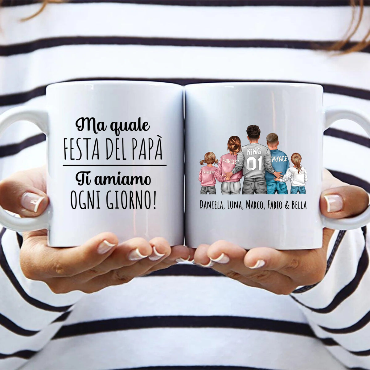Tazza personalizzata per papà con stampa in sublimazione, personalizzabile con nome e design per la festa del papà