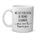 Tazza personalizzata per coppie Non ti lascio scappare con illustrazione custom, regalo San Valentino – Motiv 2