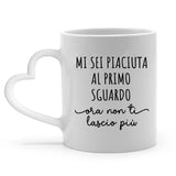 Tazza personalizzata per coppie Non ti lascio scappare con illustrazione custom, regalo San Valentino – Motiv 6