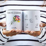 Tazza personalizzabile Fiori per la mamma con stampa precisa, adatta a lavastoviglie e microonde