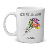 Tazza personalizzabile Fiori per la mamma con stampa precisa, adatta a lavastoviglie e microonde – Motiv 2
