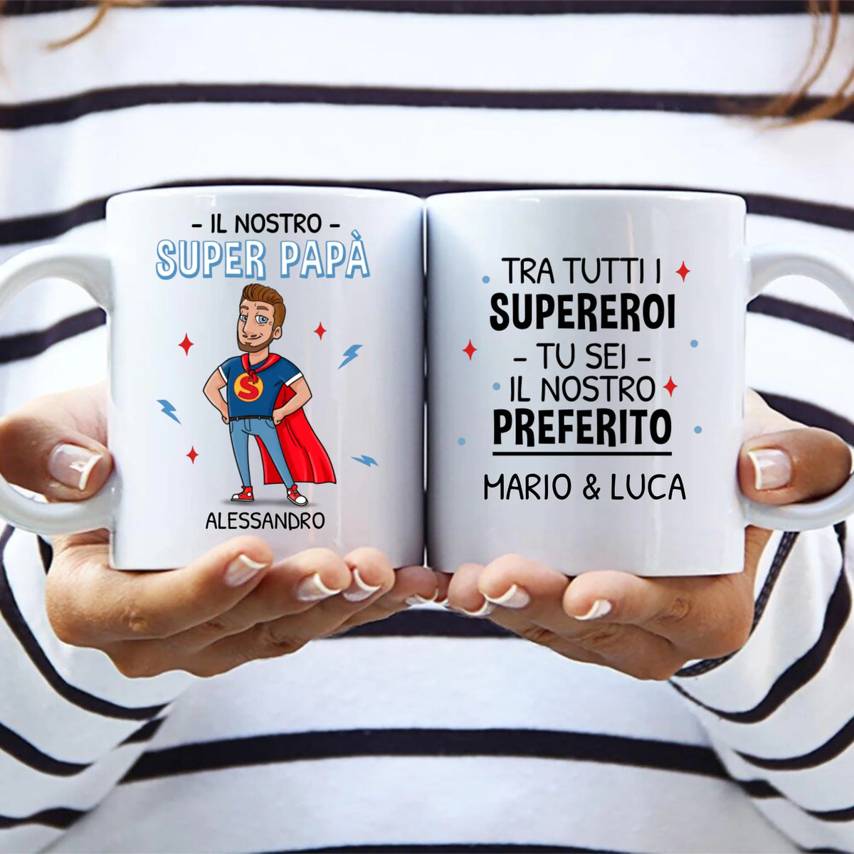 Tazza personalizzabile Super Papà per caffè e tè, regalo decorativo per papà
