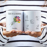 Tazza personalizzabile Fiori per la mamma con stampa precisa, adatta a lavastoviglie e microonde – Motiv 4