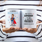 Tazza personalizzabile Super Papà per caffè e tè, regalo decorativo per papà – Motiv 4
