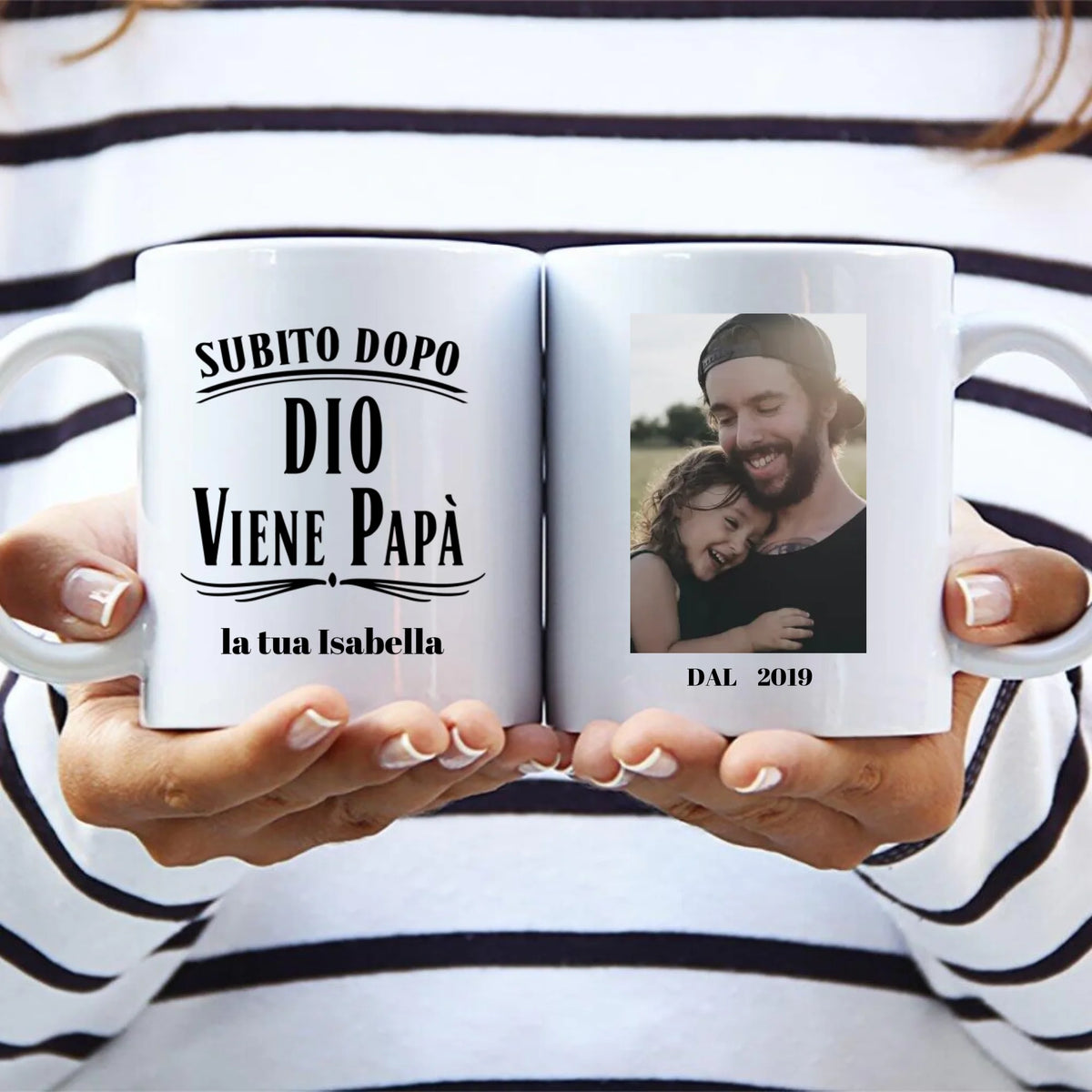 Tazza personalizzabile per genitori Subito dopo Dio con stampa in sublimazione