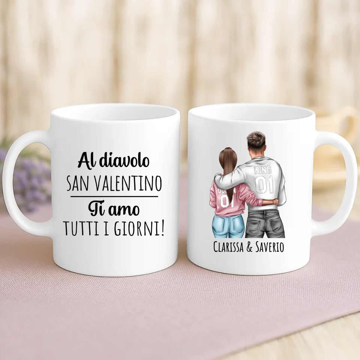 Regalo personalizzato - tazza bianca con frase e nome personalizzati - realizzata da Love & Faith