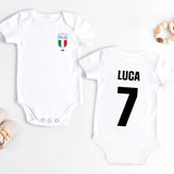 Body bebè personalizzato calcio con design tifosi calcio, materiale morbido confortevole