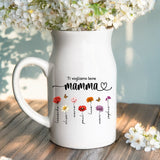 2 Personalisiertes Geschenk - Weiße Vase mit Henkel mit persönlichem Spruch und Namen