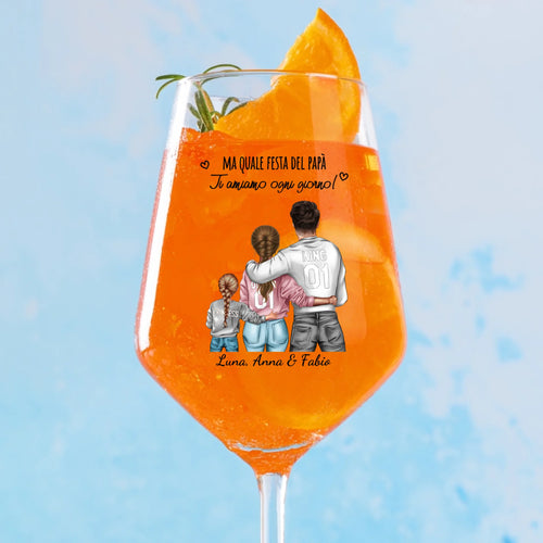 Calice da vino personalizzato con stampa UV-DTF, 450 ml, con nome e design custom per la festa del papà – Motiv 2