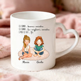 Regalo personalizzato - tazza bianca con manico a forma di cuore e nome personalizzato - realizzata da Love & Faith